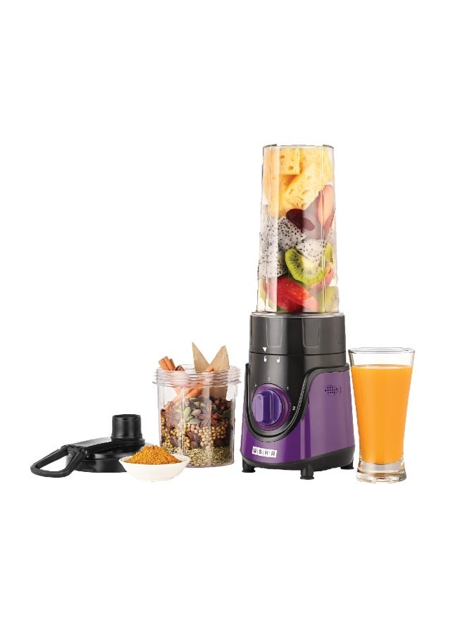 أوشا USHA Blender Nutrimagna | 350W| On the Go Blender| Stainless steel blades| Spill proof spout and store lid | 2 speed and pulse operation | Lavender - Image 1